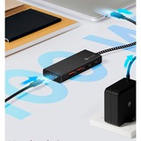 ICY BOX 4-poorts hub met USB-C 3.2 Gen 2  usb-hub Zwart, IB-HUB1436-CPD, 2x USB-a, 2x USB-C