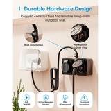 MEROSS Smart Wi-Fi Indoor/Outdoor Plug stekkerdoos Zwart, Wi-Fi, 2.4 GHz, 1T1R