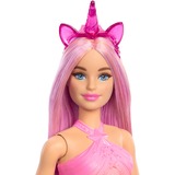 Mattel Barbie Eenhoornpop met roze haar en kleurrijke outfit 