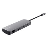 Trust Dalyx 8-in-1-USB-C Adapter usb-hub Grijs, HDMI | Ethernet | 2x USB-A | 2x USB-C