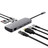 Trust Dalyx 8-in-1-USB-C Adapter usb-hub Grijs, HDMI | Ethernet | 2x USB-A | 2x USB-C