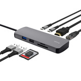 Trust Dalyx 8-in-1-USB-C Adapter usb-hub Grijs, HDMI | Ethernet | 2x USB-A | 2x USB-C