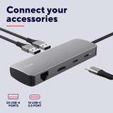 Trust Dalyx 8-in-1-USB-C Adapter usb-hub Grijs, HDMI | Ethernet | 2x USB-A | 2x USB-C