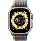 Apple Watch Ultra smartwatch 49mm, Blauw/grijs Trail-bandje S/M, Titanium, GPS + Cellular
