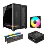 Corsair AIR 5400 RS-R ARGB + RM1000x + RS120 + 32 GB Bundel midi tower behuizing Zwart | 3x USB-C | RGB | Tempered Glass