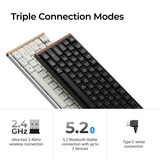 Keychron K5 Ultra 8K Wireless Custom Mechanical Keyboard Zwart, US lay-out (QWERTY), Keychron Milk POM Banana, 100%, RGB leds, LSA Double-shot PBT, USB-C | 2.4 GHz | Bluetooth 5.2