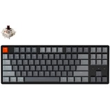 Keychron K8-C3, toetsenbord Grijs/grijs, US lay-out, Gateron Brown, RGB leds, TKL, ABS, Bluetooth 5.1