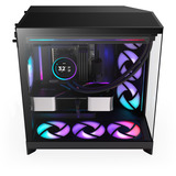 NZXT NZXT H9 Flow RGB (2025) All Black midi tower behuizing Zwart (mat) | 2x USB-A | 1x USB-C | RGB | Window