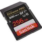 SanDisk Extreme PRO 256 GB SDXC geheugenkaart Zwart, UHS-I, Class 10, U3, V30
