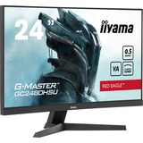 iiyama G-Master Red Eagle GC2480HSU-B1 23.6" curved gaming monitor Zwart, 180 Hz, HDMI, DisplayPort, USB, Audio, Adaptive Sync