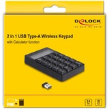 DeLOCK 2 in 1 USB-A keypad+ Calculator Zwart