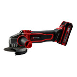 EINHELL Accu Haakse Sliijper TE-AG 18/125-2 Li (1x4,0 Ah) haakse slijper Rood/zwart, Incl. 4.0 Ah Power X-Change accu en oplader