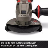 EINHELL Accu Haakse Sliijper TE-AG 18/125-2 Li (1x4,0 Ah) haakse slijper Rood/zwart, Incl. 4.0 Ah Power X-Change accu en oplader