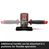 EINHELL Accu Haakse Sliijper TE-AG 18/125-2 Li (1x4,0 Ah) haakse slijper Rood/zwart, Incl. 4.0 Ah Power X-Change accu en oplader