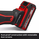 EINHELL Accu Haakse Sliijper TE-AG 18/125-2 Li (1x4,0 Ah) haakse slijper Rood/zwart, Incl. 4.0 Ah Power X-Change accu en oplader