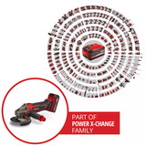 EINHELL Accu Haakse Sliijper TE-AG 18/125-2 Li (1x4,0 Ah) haakse slijper Rood/zwart, Incl. 4.0 Ah Power X-Change accu en oplader