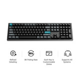 Keychron Q6 Ultra-M4 8K Wireless Custom Mechanical Keyboard, toetsenbord Zwart, US lay-out, Keychron Silk POM Banana, RGB, Hot swap, 8K, 2.4 GHz / Bluetooth 5.2 / USB-C
