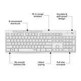 Logitech MK295 Silent Wireless Keyboard and Mouse Combo desktopset Grijs, US-International lay-out (QWERTY), 100%