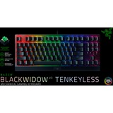 Razer BlackWidow V3 TKL RGB mechanisch gaming toetsenbord Zwart, US lay-out (QWERTY), Razer Green, 80% (TKL)	, RGB leds, TKL, Doubleshot ABS
