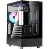SilverStone Lucid 04 mini tower behuizing Zwart | 2x USB-A | 1x USB-C | RGB | Tempered Glass