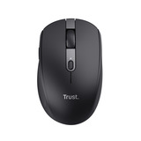 Trust Ozaa Compact Draadloze Muis Oplaadbaar Zwart, 800-3200 Dpi, 2.4GHz, Bluetooth, Stille Knoppen