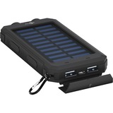 goobay Outdoor Powerbank 8.0 met zonnepaneel  Zwart, 8.000 mAh, 2x USB-A