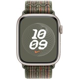 Apple Geweven sportbandje van Nike - Sequoia/oranje (45 mm) armband Groen/oranje