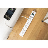 Brennenstuhl Bremounta stekkerdoos 5-voudig met 2 USB C-laadcontactdozen stekkerdoos Wit, 2x USB C