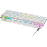 Corsair K70 PRO MINI WIRELESS RGB, gaming toetsenbord Wit, US lay-out, Cherry MX Red, 60%, PBT double-shot keycap, RGB