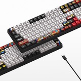 Iqunix F97 Graffiti Diary Wireless Mechanical Keyboard, gaming toetsenbord Zwart/wit, US lay-out, Cherry MX Brown, RGB leds, 96%, Hot-swappable, PBT, 2.4GHz | Bluetooth 5.1 | USB-C