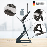 Leitz Ergo 2 in 1 Laptopstandaard Donkergrijs