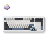MCHOSE K99 Navy Blue Hyacinth Wireless Gasket Mount Mechanical, toetsenbord Wit/blauw, US lay-out, KTT Hyacinth, 98%, RGB, Hot swap, Double-Shot PBT, draadloos / Bluetooth / USB-C