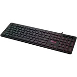 Qware Kingston bedraad toetsenbord Zwart, EU lay-out (QWERTY), Membraan, RGB led, Chocolate keycap