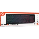 Qware Kingston bedraad toetsenbord Zwart, EU lay-out (QWERTY), Membraan, RGB led, Chocolate keycap