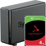 Synology DiskStation DS124 incl. 1x Seagate IronWolf 4 TB harde schijf nas Zwart, USB-A 3.2 (5 Gbit/s)