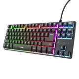 Trust GXT 833 Thado Toetsenbord met TKL-verlichting, gaming toetsenbord Zwart, US lay-out, 80% (TKL), RGB