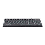 Trust Primo Verlicht Toetsenbord Bedraad  Zwart, US lay-out (QWERTY), 100%, Stille Toetsen | Morsbestendig