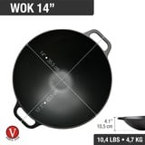 Victoria Wok 35,5 cm, Seasoned bak-/braadpan Zwart, Color packaging