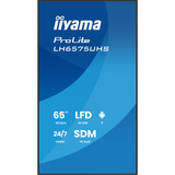 iiyama ProLite LH6575UHS-B2AG 64.5" 4K Ultra HD Public Display Zwart (mat), 3x HDMI | 1x DisplayPort | LAN | WiFi | 24/7