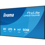 iiyama ProLite LH6575UHS-B2AG 64.5" 4K Ultra HD Public Display Zwart (mat), 3x HDMI | 1x DisplayPort | LAN | WiFi | 24/7