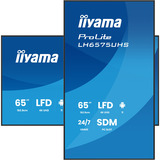 iiyama ProLite LH6575UHS-B2AG 64.5" 4K Ultra HD Public Display Zwart (mat), 3x HDMI | 1x DisplayPort | LAN | WiFi | 24/7