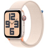 Apple Watch SE (2023) smartwatch Sterrenlicht, 44 mm, Geweven sportbandje, Aluminium, GPS + Cellular