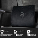 Arozzi Lumbar Support Black Velour - Horizontal Straps inlegkussen Zwart