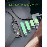 ICY BOX M.2 NVMe/SATA SSD enclosure met RGB light externe behuizing Grijs, USB 3.2 Gen 2 Type-C®