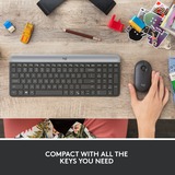 Logitech MK470 Slim draadloze desktopset Zwart, US-International lay-out (QWERTY), Scissor switches, 100%, 1000 dpi