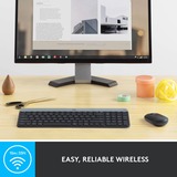 Logitech MK470 Slim draadloze desktopset Zwart, US-International lay-out (QWERTY), Scissor switches, 100%, 1000 dpi