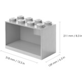 Room Copenhagen LEGO Brick Shelf Set, 4 + 8 noppen wandschap Lichtgrijs
