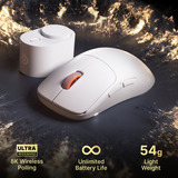 SteelSeries Sensei Pro gaming muis Wit, 100 - 42.000 DPI, 8K, UWB / 6 GHz