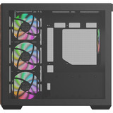 Thermaltake  midi tower behuizing Zwart/houtkleur | 2x USB-A | 1x USB-C | RGB | Window