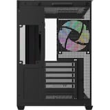 Thermaltake  midi tower behuizing Zwart/houtkleur | 2x USB-A | 1x USB-C | RGB | Window